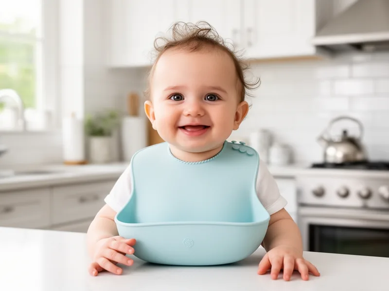 Baveta cu buzunar din silicon bebe