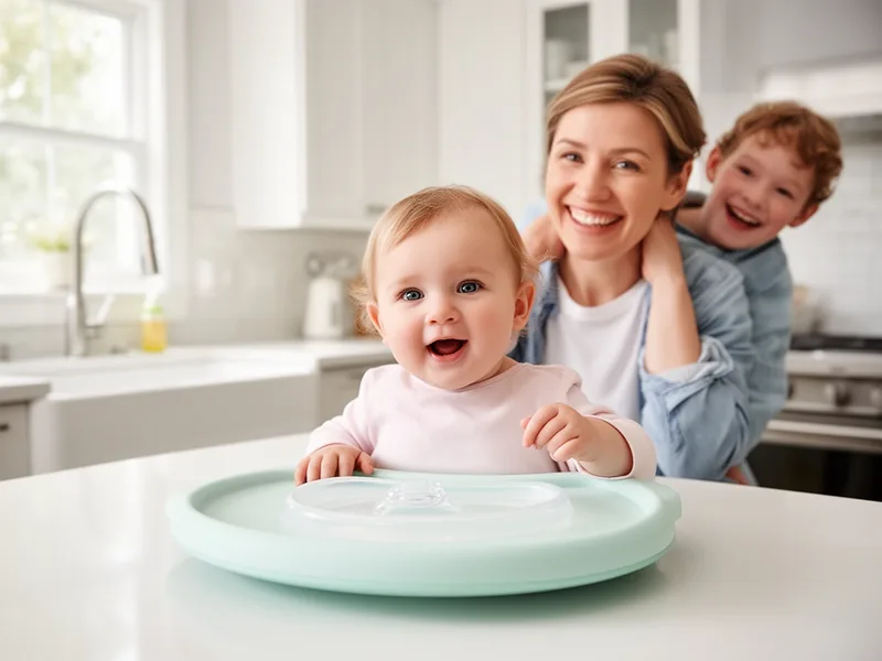 Farfurie cu ventuza pentru bebelusi