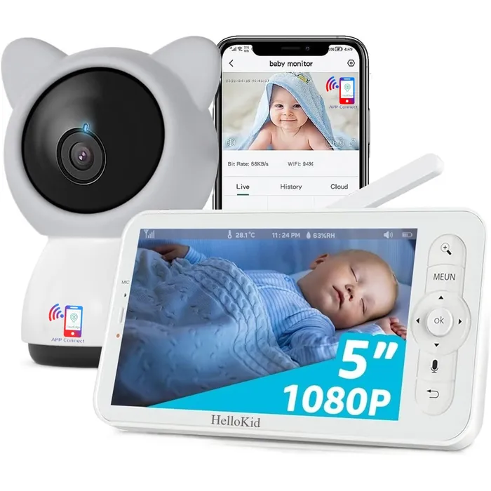 Monitor video baby WiFi cu night vision si aplicatie