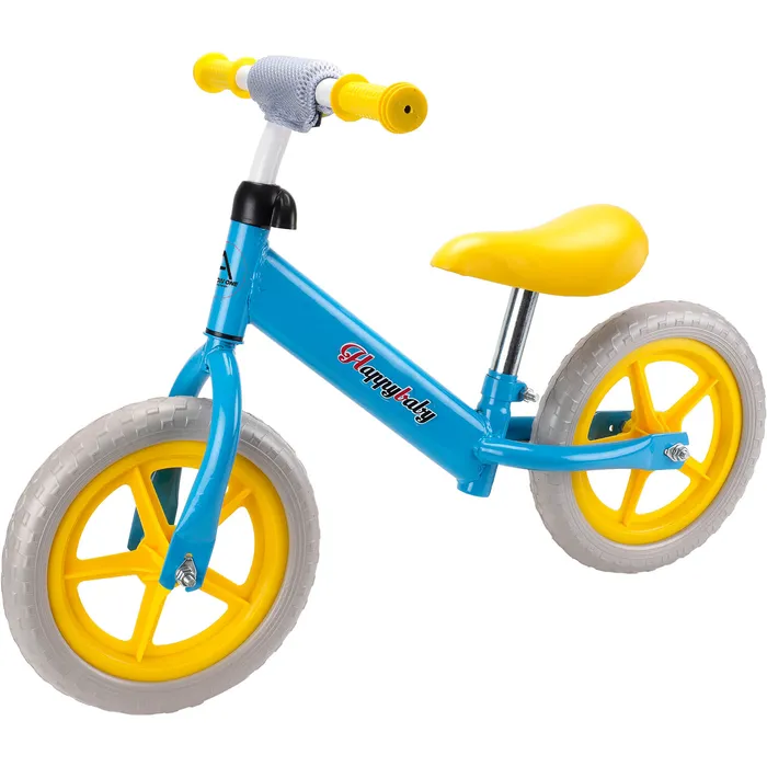 Bicicleta fara pedale pentru copii, 12 inch, bleu galben
