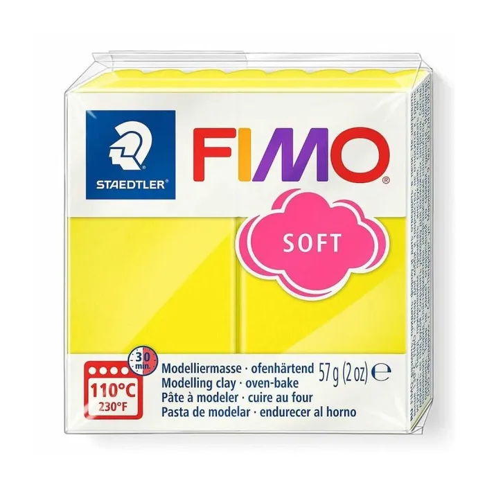 Pasta de modelaj FIMO Soft galben luminos 57g