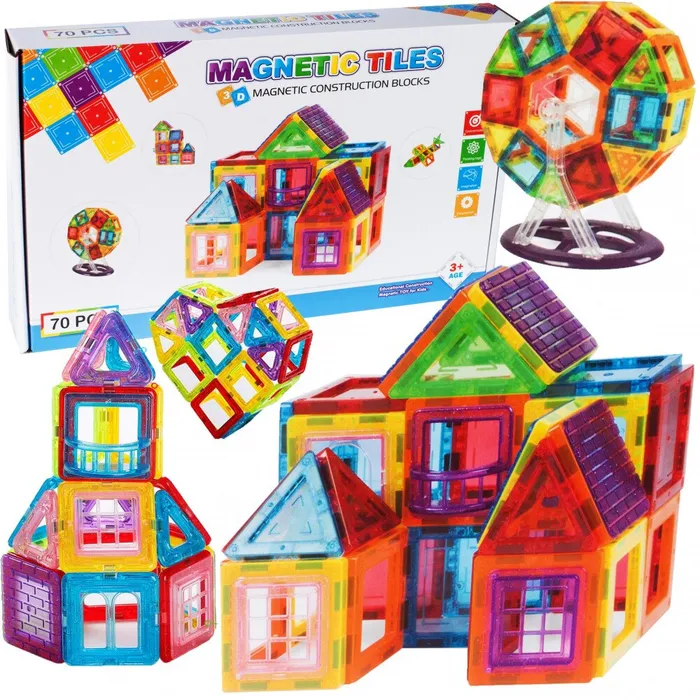 Set blocuri magnetice colorate pentru copii