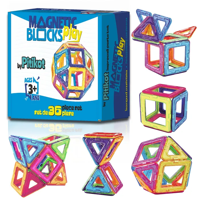 Puzzle magnetic pentru copii cu piese colorate