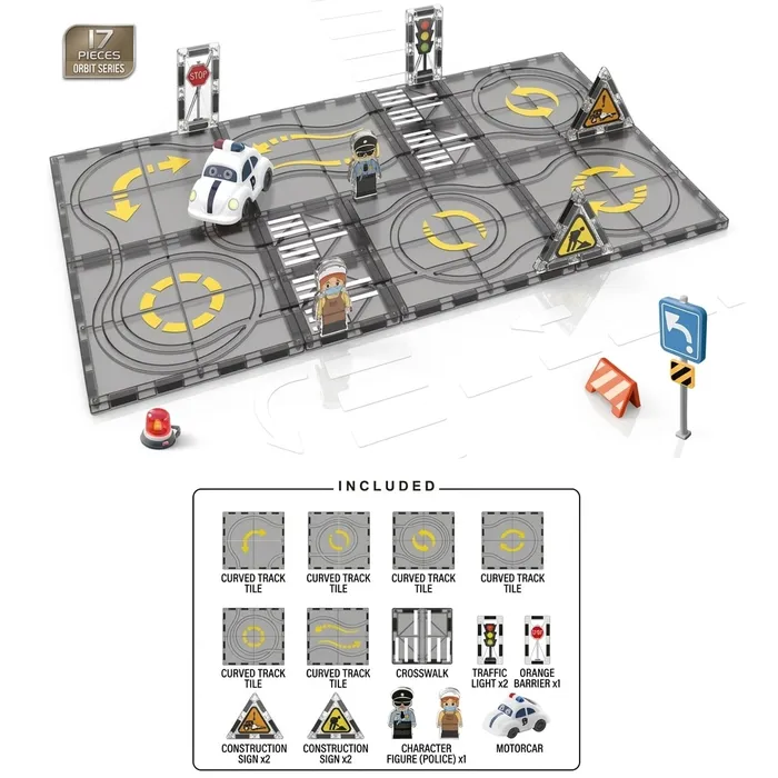 Set de constructie magnetic pentru copii cu masinute