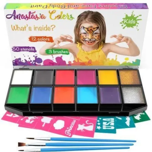 Set profesional pictura fata si corp copii Anastasia Colors