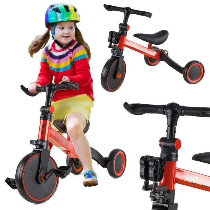 Tricicleta pentru copii Ikonka 3 in 1 rosie